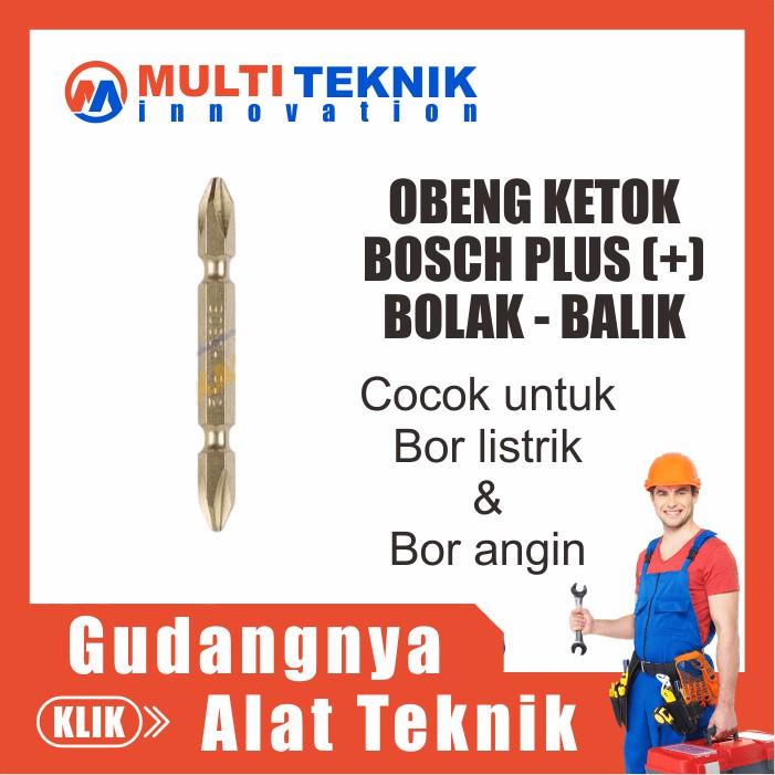 Mata Obeng Ketok Angin Magnet Bolak Balik Bintang Plus Perkakas Tangan Alat Bengkel Pertukangan MT40