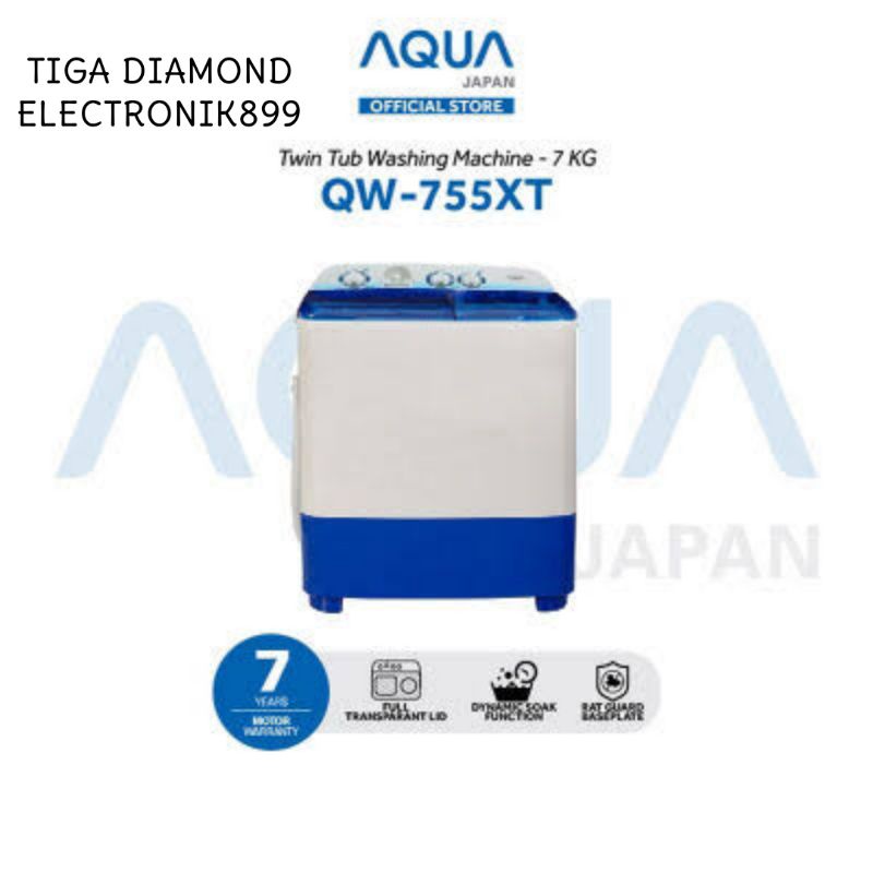 MESIN CUCI AQUA 2 TABUNG QW-755XT