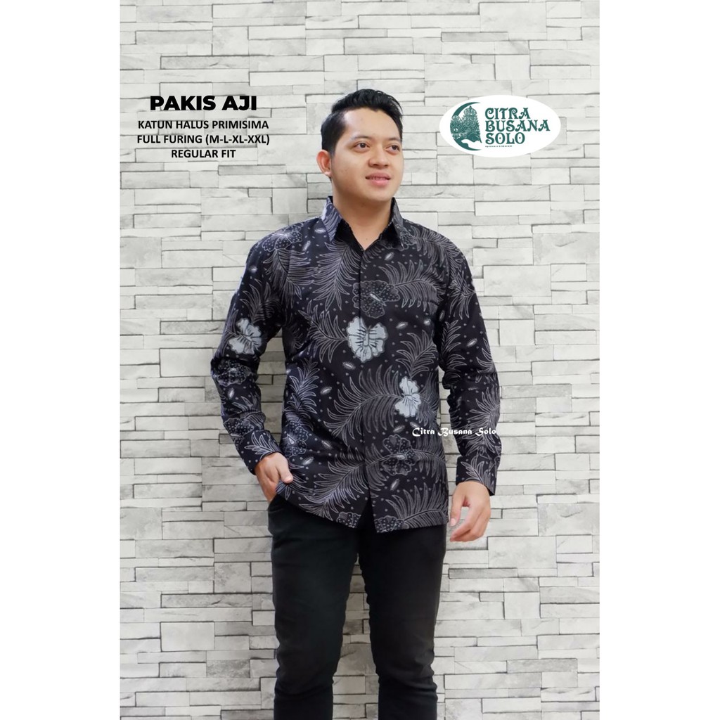 PAKIS AJI Kemeja Batik Pria Full Furing Bahan Katun Halus Primisima