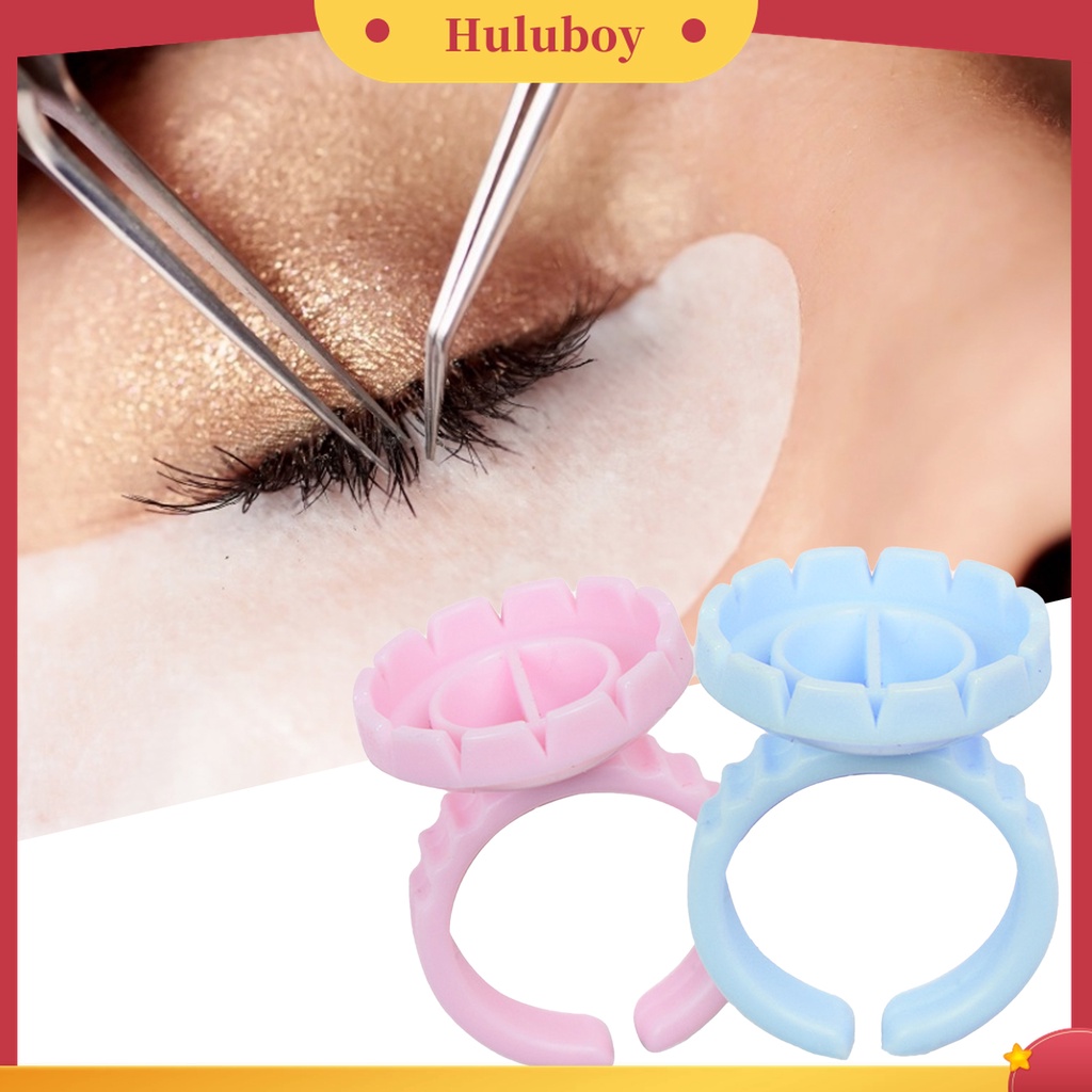 Huluboy Huluboy♡ 100pcs Cincin Holder Lem Bulu Mata Extension Untuk Makeup