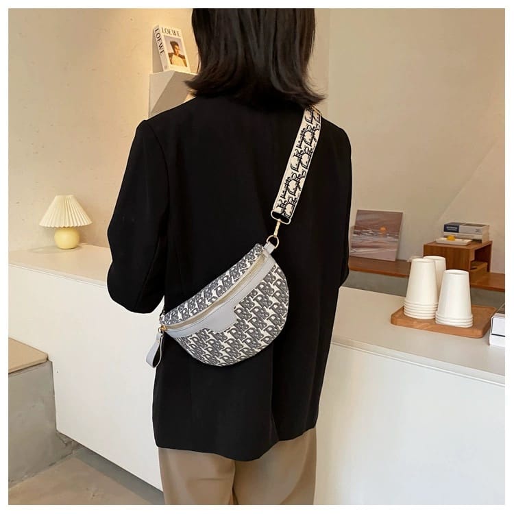 BJ57582 - BLACK/GRAY - TAS SLEMPANG JINJING TOTEBAG HANDBAG SLINGBAG WAISTBAG WANITA FASHION IMPORT MODIS ELEGAN TERMURAH TERLARIS TERBARU BAGSTORE JAKARTA TAS BATAM CR7582 ELJ5881 BQ3347