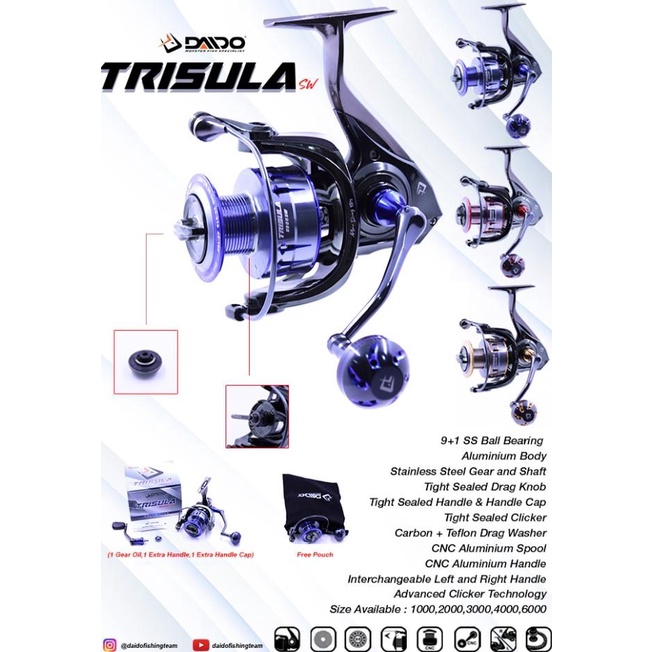 REEL DAIDO TRISULA SW UKURAN 1000 2000 3000 4000 6000