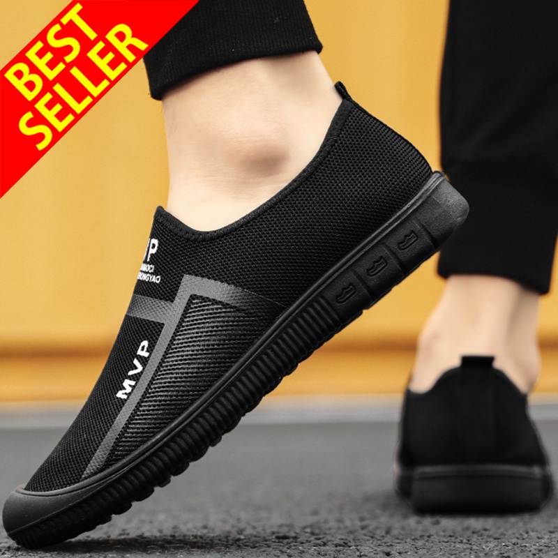 QINGSHUI Sepatu Pria Bernapas Sepatu Sneakers Pria Sepatu Kasual Pria Sepatu Pria Nyaman Slip Pada Sepatu Datar