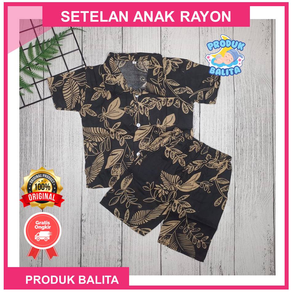 One Set Rayon Anak lak-laki Perempuan  Setelan Rayon Terlaris Usia 1-5 Tahun Terlaris