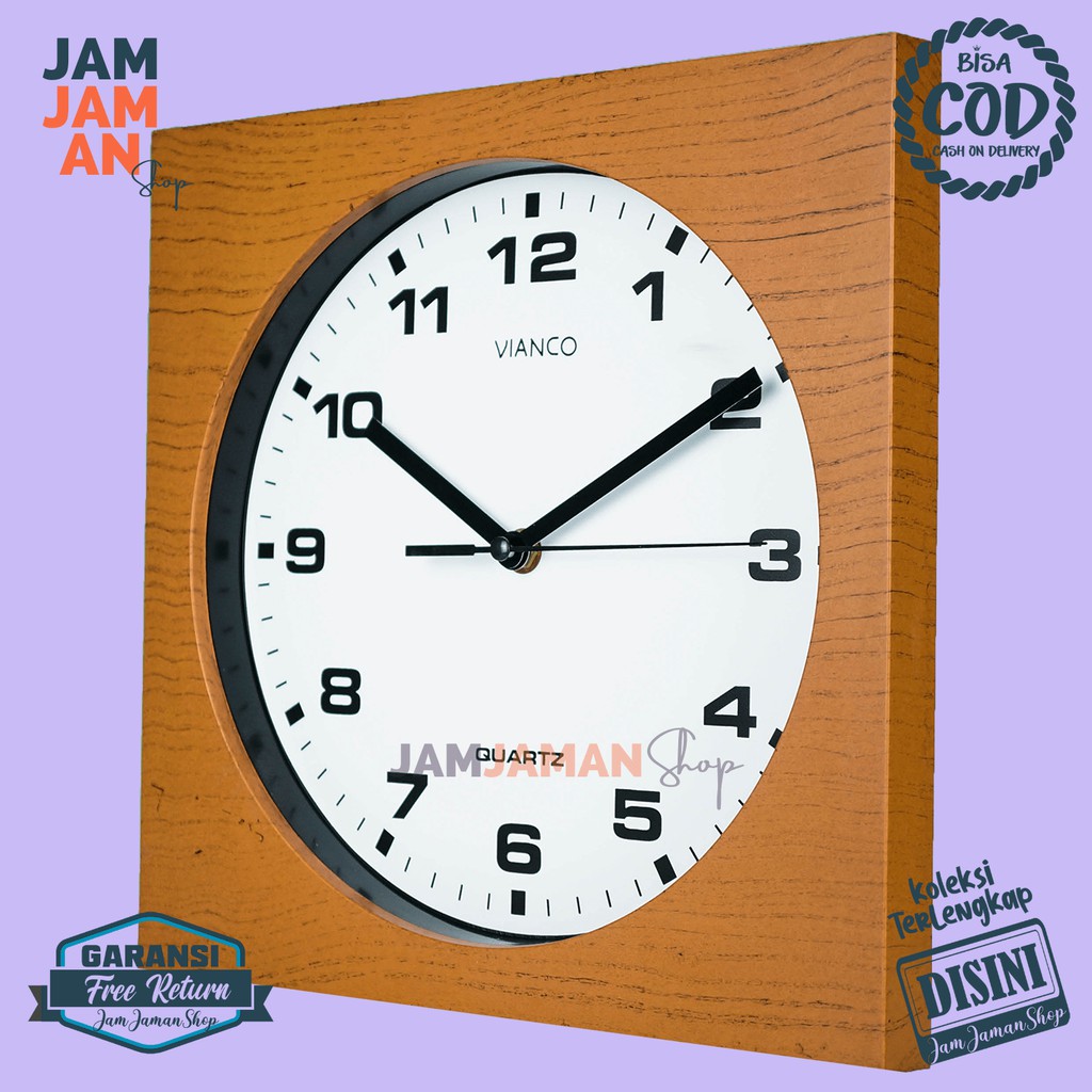 Jam Dinding Digital LED Dekorasi Rumah Nuansa Islam Digital LED Vlanco Murah Coklat Kayu Lucu