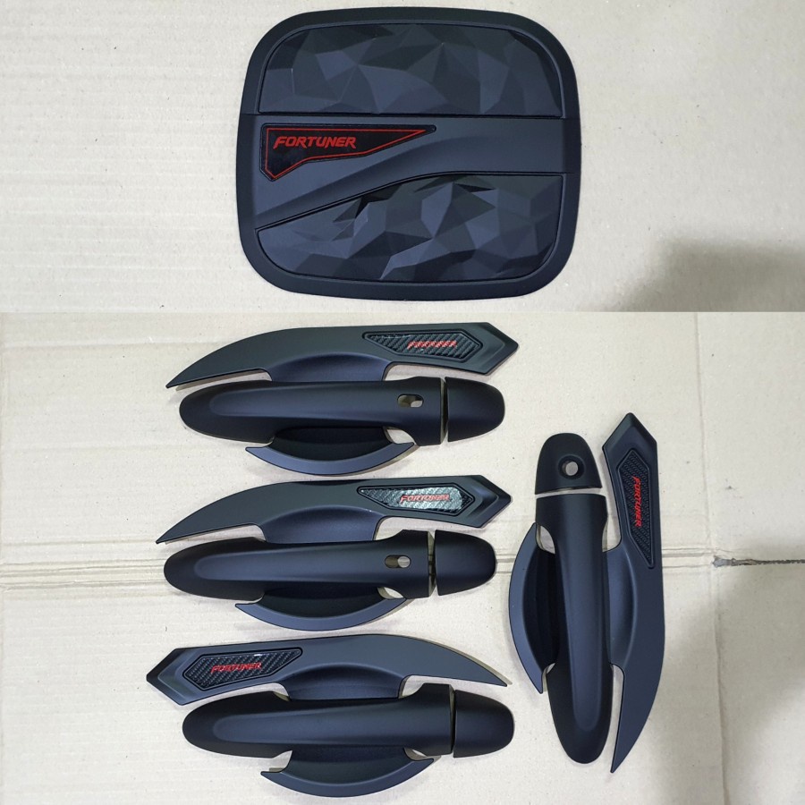 PAKET HANDLE COVER TANKI &amp; OUTER HITAM DOFF MOBIL ALL NEW FORTUNER VRZ 2016-2023