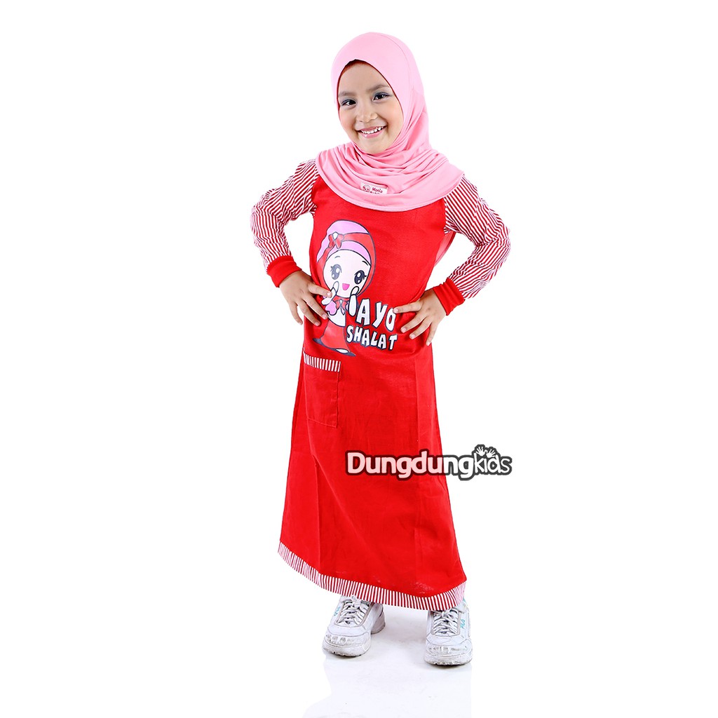  Baju  Muslim Anak  Perempuan  Gamis Katun Rami Ayo Sholat 