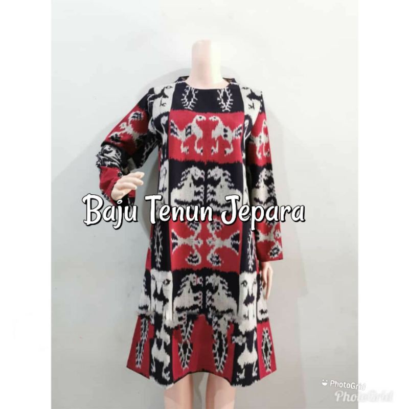 Dress tenun etnik puspayoga baju tenun jepara DTB86