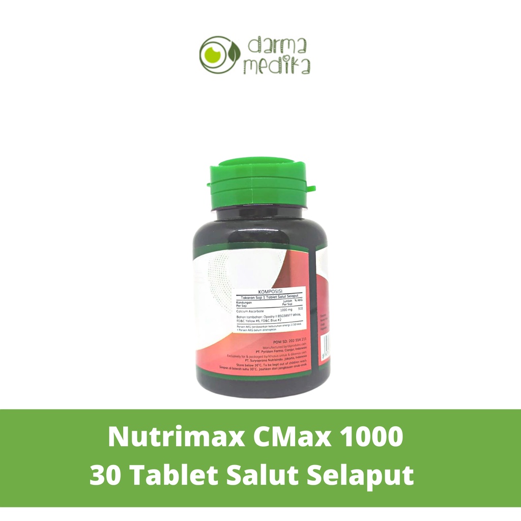 Nutrimax CMAX 1000mg Vitamin C MAX Non Acidic Vit is 30 Tab 1000mg