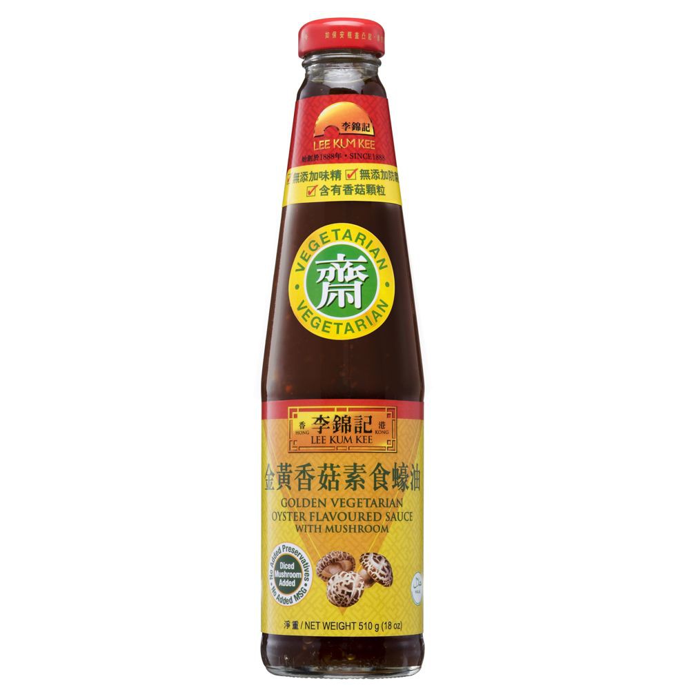 

LEE KUM KEE Golden Vegetarian Oyster Sauce 510gr - Saus Tiram Jamur