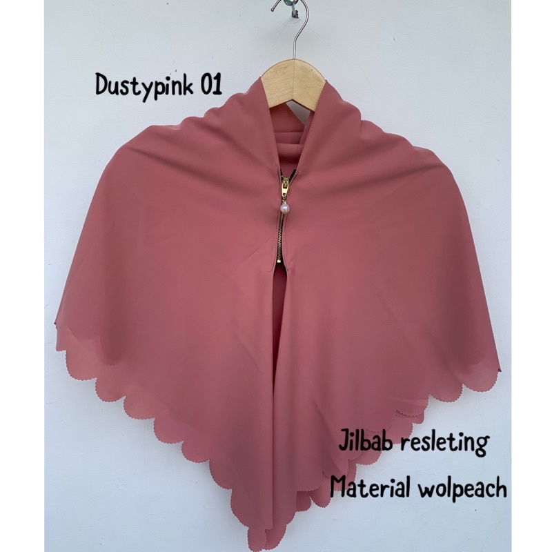 Mutia Hijab - Hijab Instan Resleting LaserCut Premium / Hijab Instan Slub Wolpeach Terbaru Praktis L