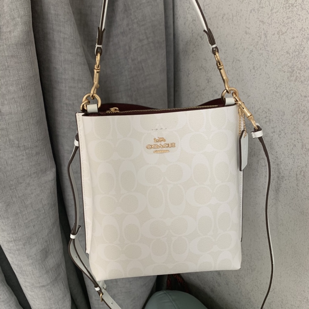 [Instant/Same Day]coach original CA582 582 MOLLIE22cm classic logo strawberry print bucket bag shoulder bag messenger bag tote bag   stb