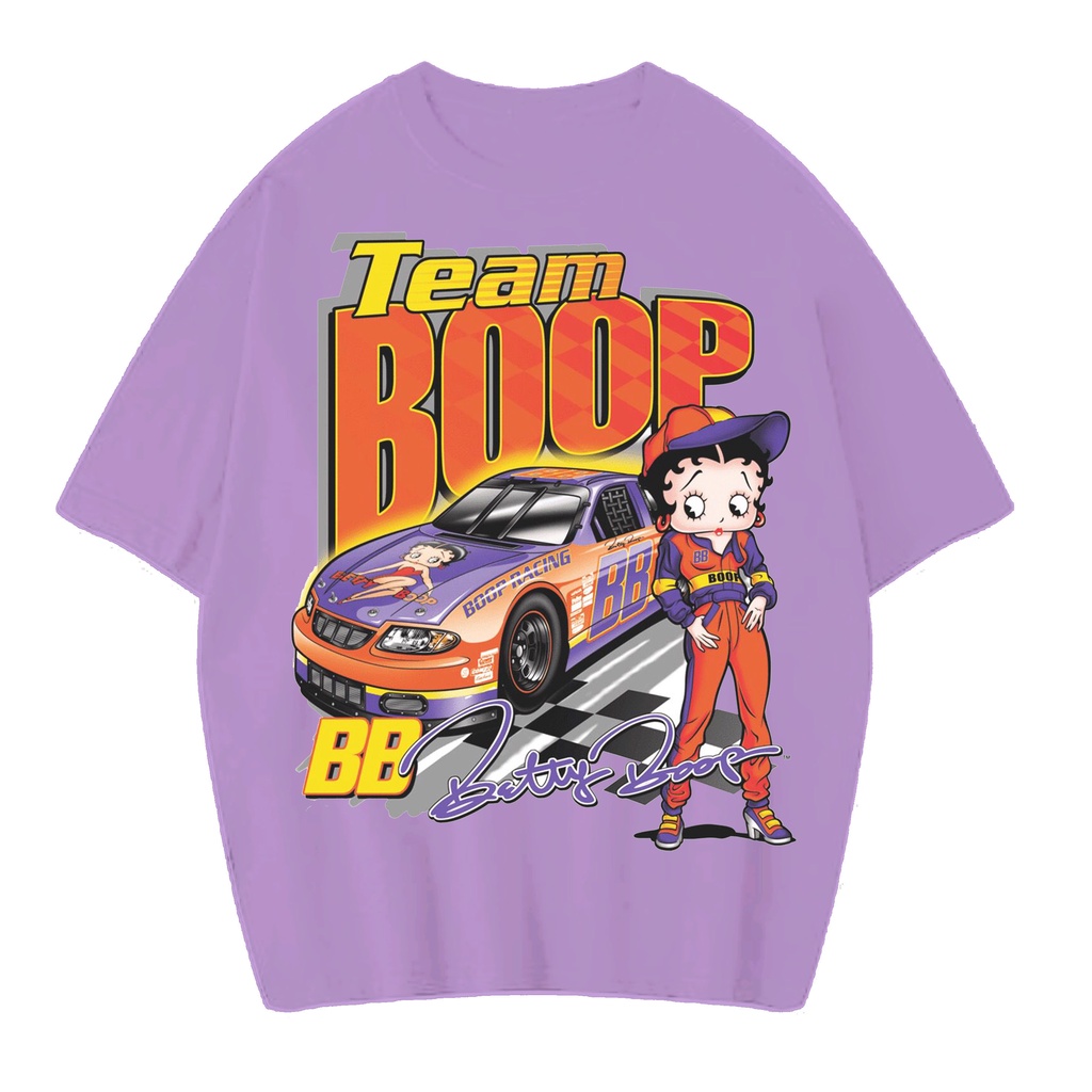 KAOS OVERSIZE NASCAR BETTY BOOP VINTAGE TEE (LILAC T-SHIRT)