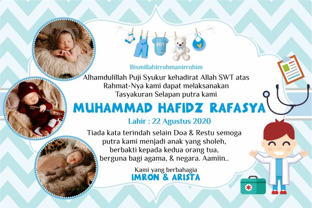 Kartu Ucapan Selapan / Aqiqah / Turun Tanah Hemat | Shopee ...