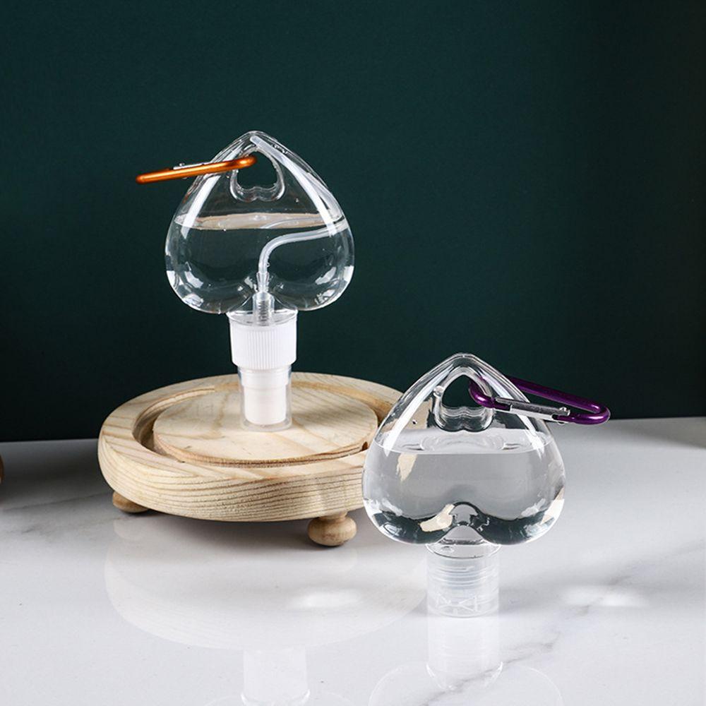 POPULAR 50ml Portable Empty Container Bottle Perfume Lotion Jar Heart Spray Bottle Travel Transparent Refillable Alcohol With Metal Hook