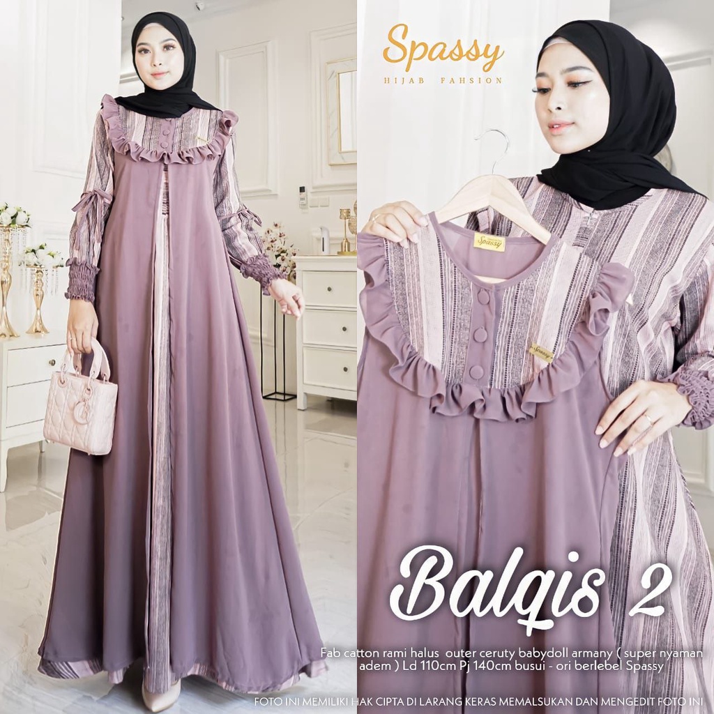 Balqis 2 Maxy Dress Wanita Gamis Spassy Original Fashion Muslim Wanita