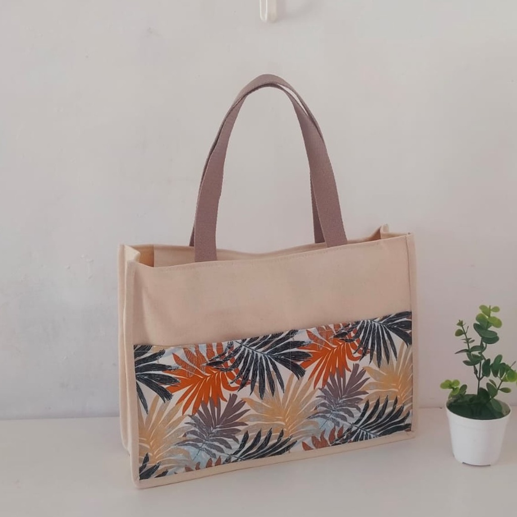 TAS KANVAS – TAS GONI – TOTEBAG GONI – TOTEBAG KANVAS – HANDBAG KANVAS – HANDBAG GONI PALM ORANGE RIENS COLLECTIONS