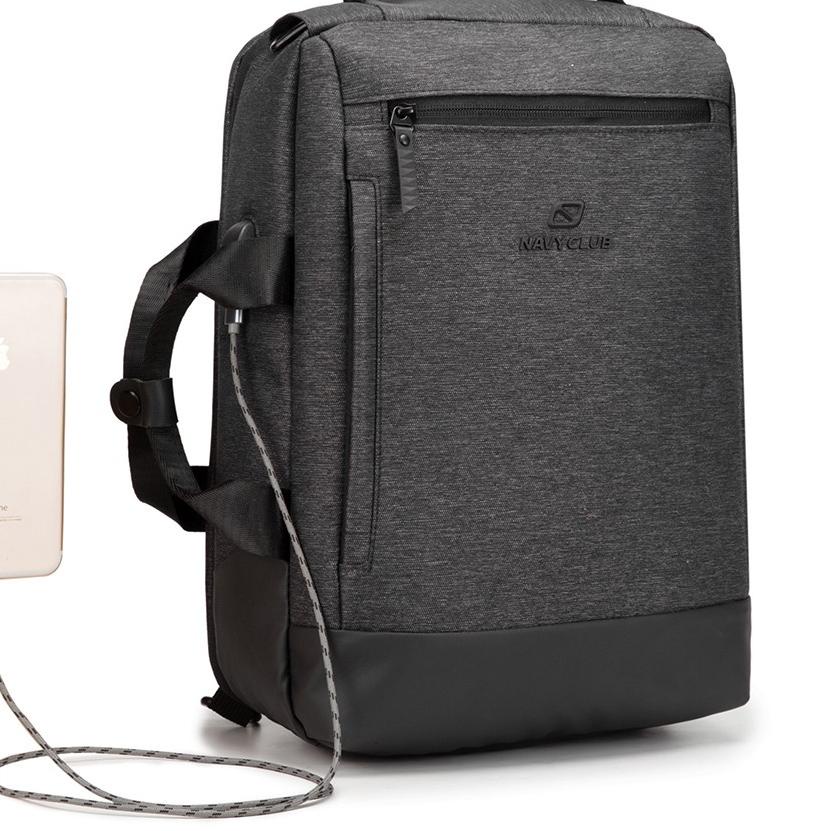 Flash Sale LR060 Navy Club Tas Ransel Laptop 3 in 1 HAA Backpack Built In USB Port Up To 14 Inch