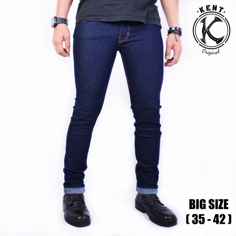 Celana Jeans Panjang Original Merk Kent BIG SIZE Warna Biru dongker