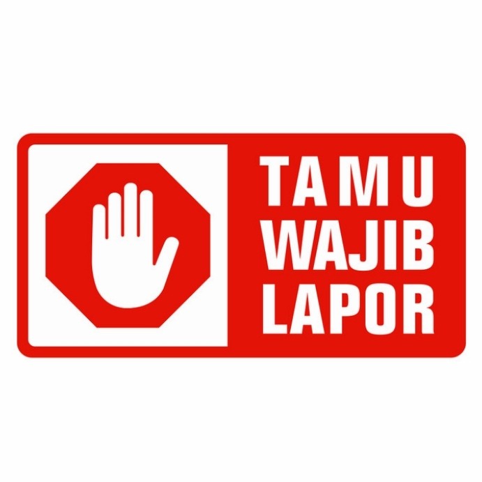 

Sign In Label Tamu Wajib Lapor Acrylik STIKER CUTING - Stiker Cuting Elegan