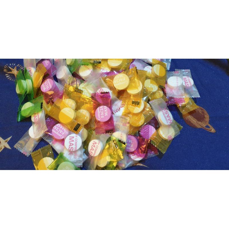 DIY Compressed Mask Sheet/Masker kompress Silky Touch / Compress Mask/Masker Wajah/Masker Permen/Mas