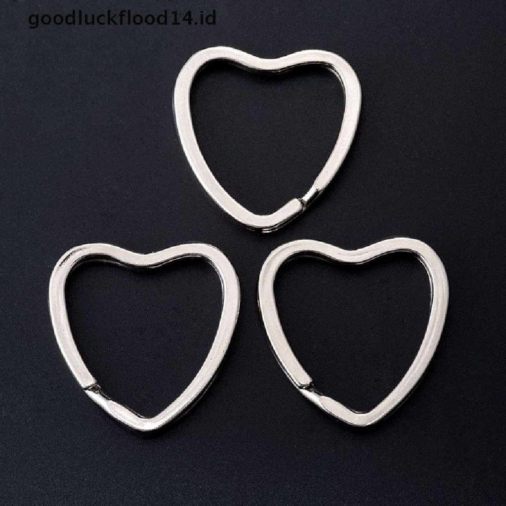 [OOID] 10PCS Heart Metal Key Holder Split Rings Keyring Keychain Hoop Loop DIY ID