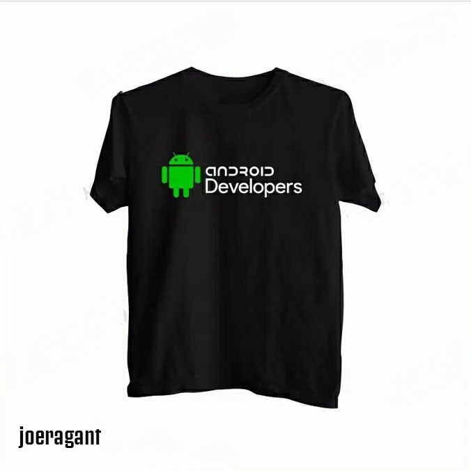 Kaos Tshirt Baju Combed 30S Distro ANDROID DEVELOPER IT PROGRAMMER kaos custom pria wanita