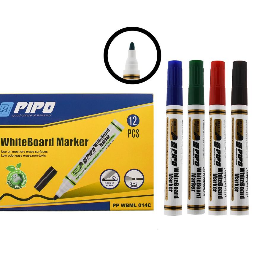 

Barang Laris [whiteboard] Pipo whiteboard wbml014c marker spidol papan tulis isi 12pcs^^