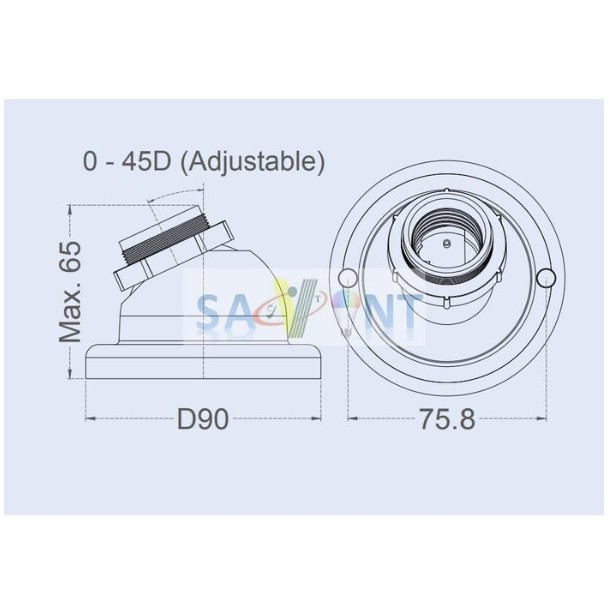 Fitting Lampu Tempel E27 Rotary Adjustable Bisa Atur Sudut Model H127A