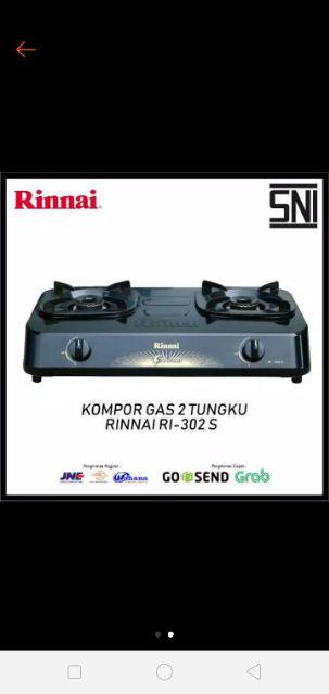 Kompor Rinnai 2 Tungku 302s 302-s Teflon