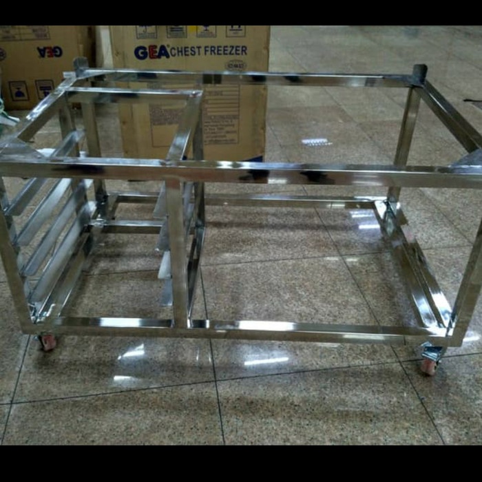 bisa COD meja stenlees oven 1 deck 2 tray dan rak tray termurah