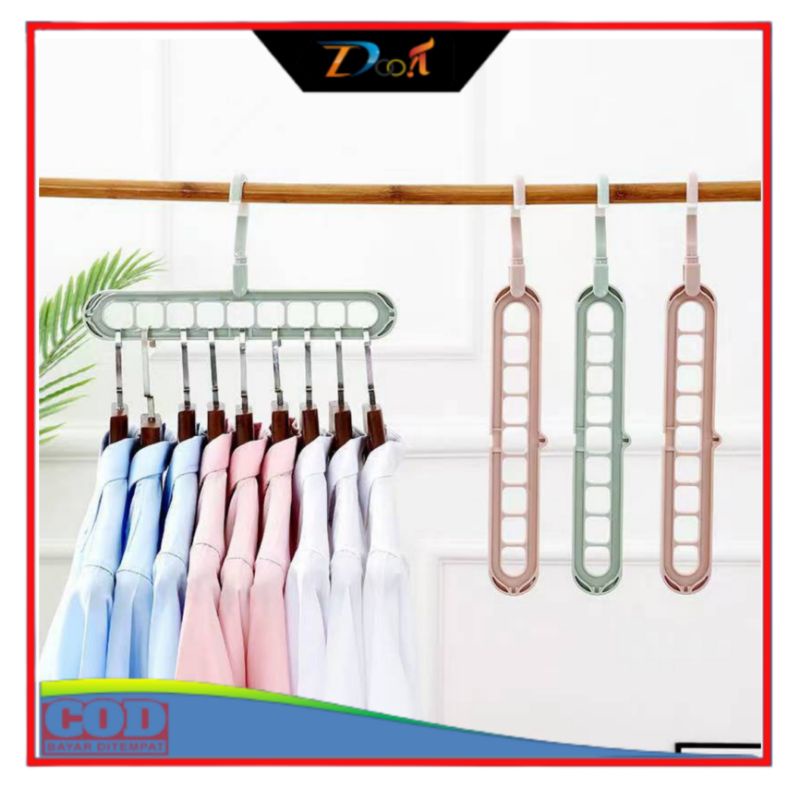 Magic Hanger Baju 9 Lubang Serbaguna / Gantungan Baju 9 in 1 Multifungsi