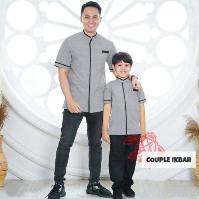 Baju Koko Couple Ayah Anak | Baju Muslim Kembar Ayah Anak | Couple Lebaran Ayah Anak