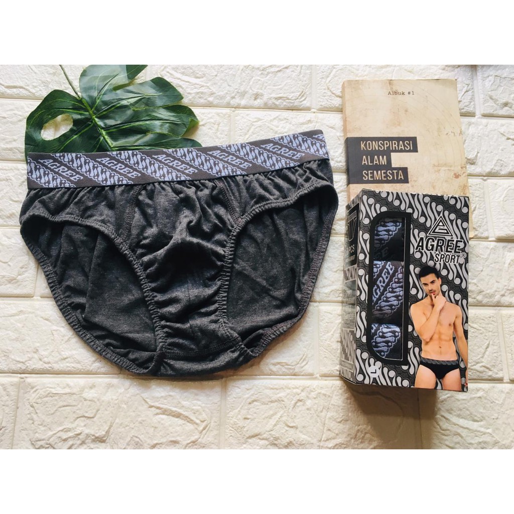 3 PCS Agree Celana dalam Pria dewasa Milenial Brand Art Batik Agree 2329