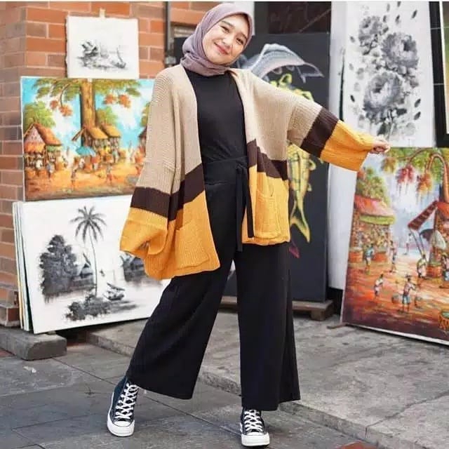 ZAHRA - Cameroon Cardy / Cardigan Oversize / Cardigan Wanita