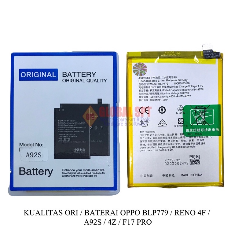 KUALITAS ORI / BATERAI OPPO BLP779 / BATERE RENO 4F / BATRE A92S / 4Z / F17 PRO