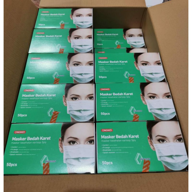 masker onemed medis earloop isi 50 pcs