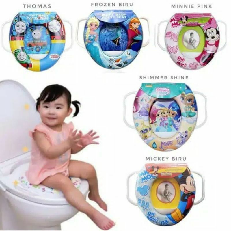 POTTY SEAT TRAINING dudukan closet bayi anak Handle NON HANDLE Sugarbaby Potty Seat With Handles &amp; Splash Guard/ Dudukan Toilet Anak