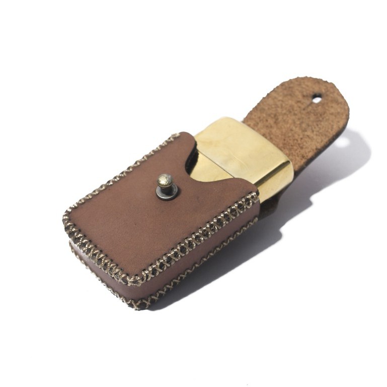 Dompet Sarung Zippo Bahan Kulit Asli Cover Zippo