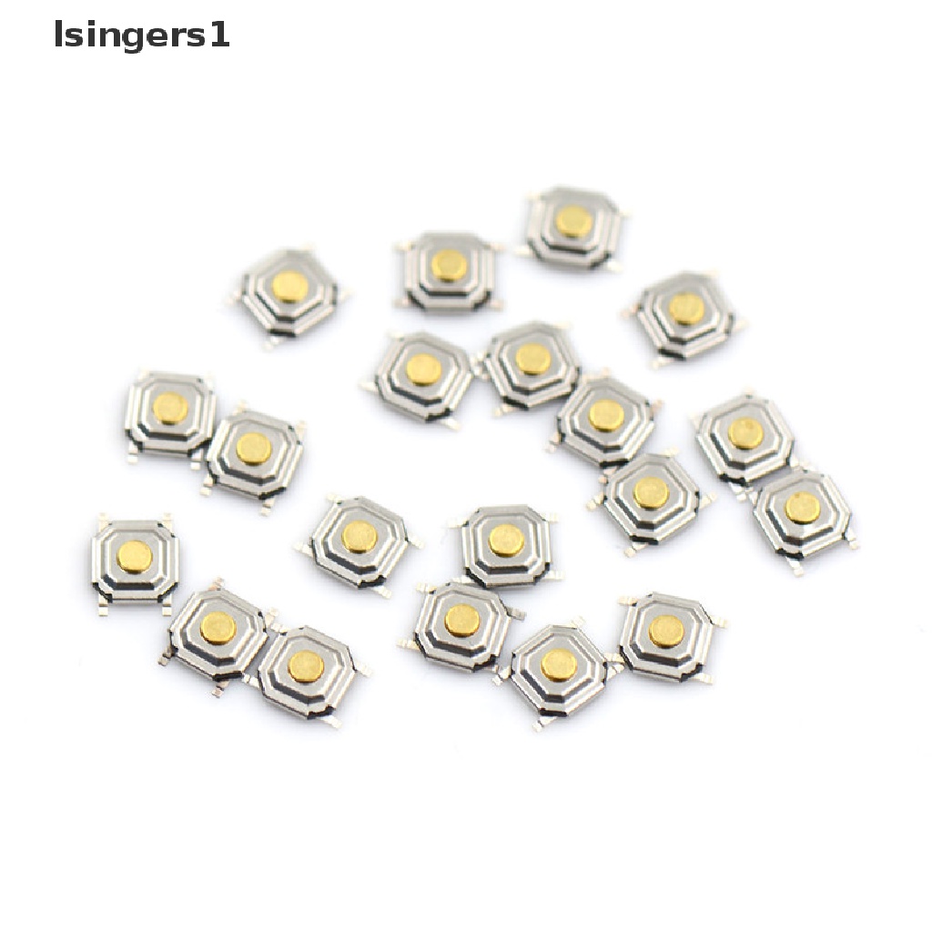(lsingers1) 20pcs Tombol Switch ON / OFF Lampu 4-pin SMD 4x4 X 1.5mm