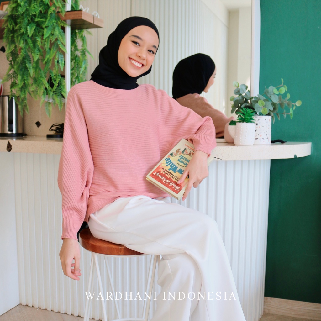 LASPERAL BATWING RAJUT / BLOUSE OVERSIZE ATASAN WANITA