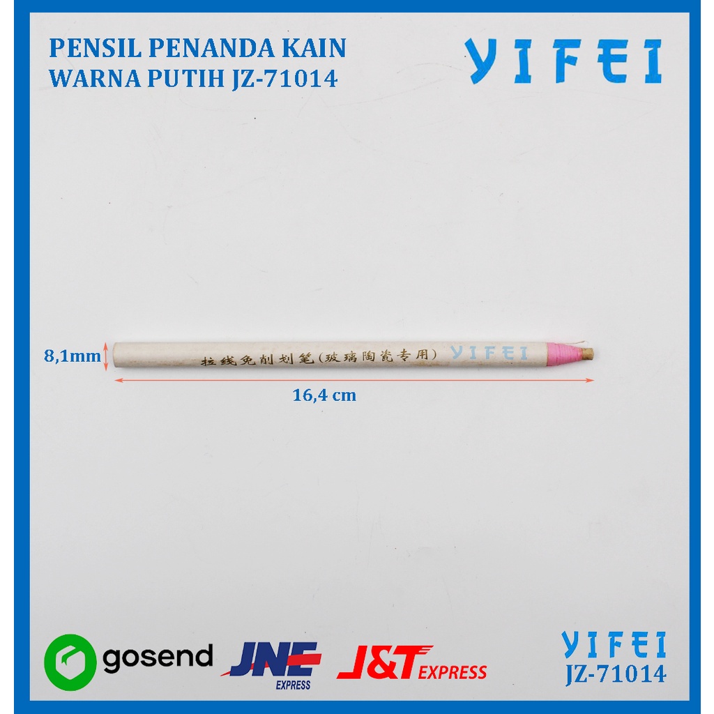 PENSIL PENANDA KAIN WARNA PUTIH/ WATER ERASABLE PENCIL YIFEI-71014