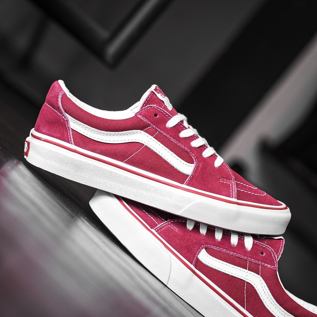 VANS SK8-LOW RED WHITE CLASSIC ORIGINAL 100%