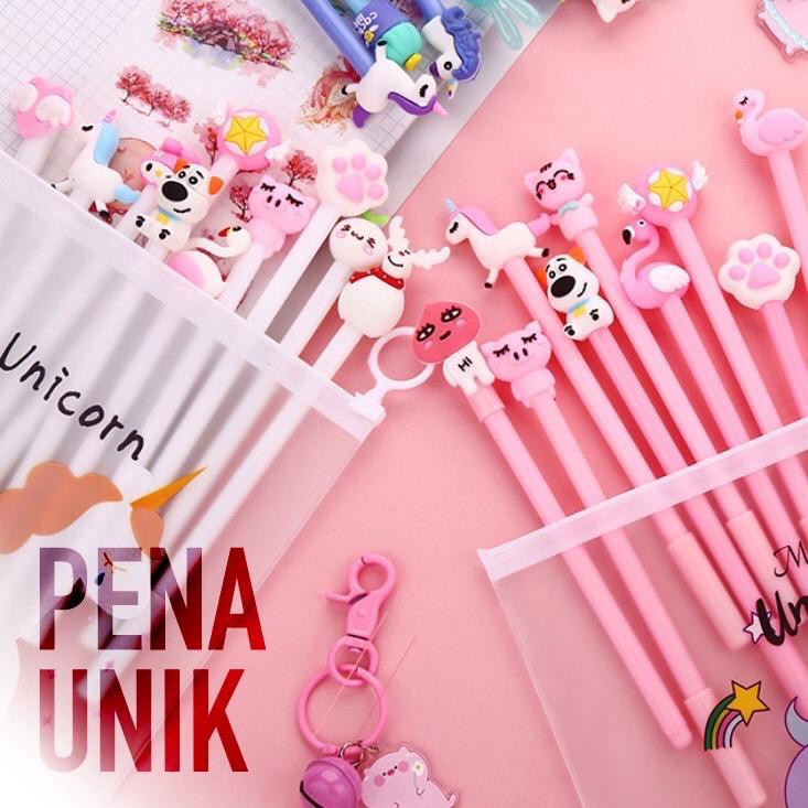 

(10BUNGKUS = 1KG ) PULPEN UNIK LUCU ISI 10PC MB 196 - EMOTICON UNICORN - KARAKTER WARNA WARNI