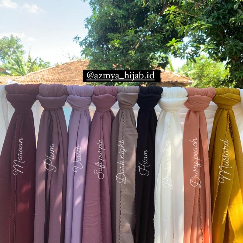 Pashmina Crochet 180cm x 70cm Ceruty Babydoll Picot Shawl Rajut Rapi