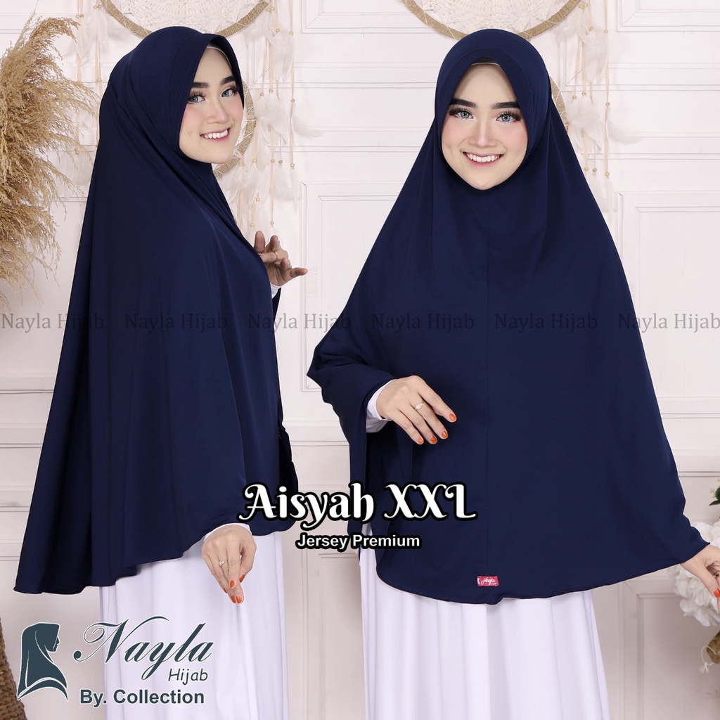 KERUDUNG INSTAN TERBARU HIJAB BERGO AISYAH M,L,XL,XXL JILBAB JUMBO JERSEY TERMURAH NAYLA HIJA'B