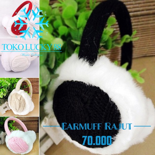 IMPORT Earmuff Rajut Ear warmer wool Earplug Penghangat Kuping Telinga anti dingin bising