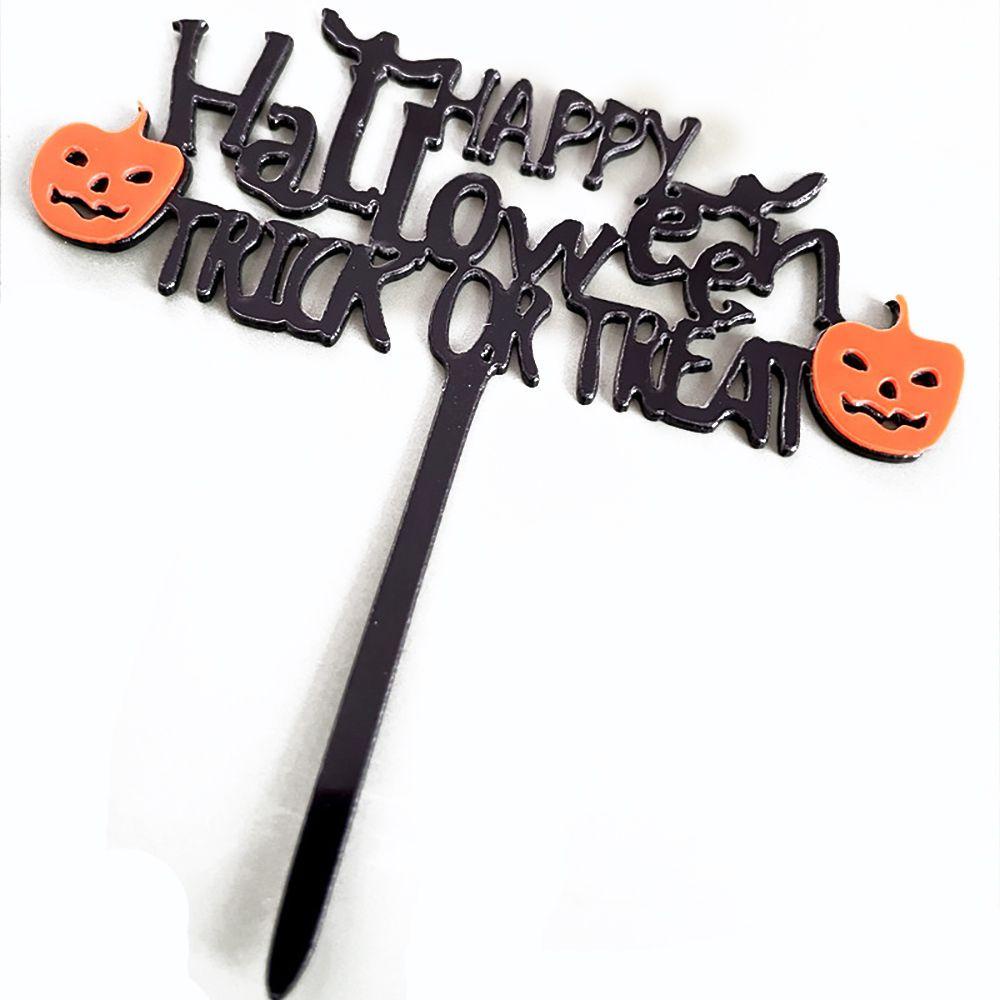 Top 5PCS Hiasan Kue Halloween DIY Aksesoris Labu Penyihir Festival Dekoratif Penyisipan Kartu