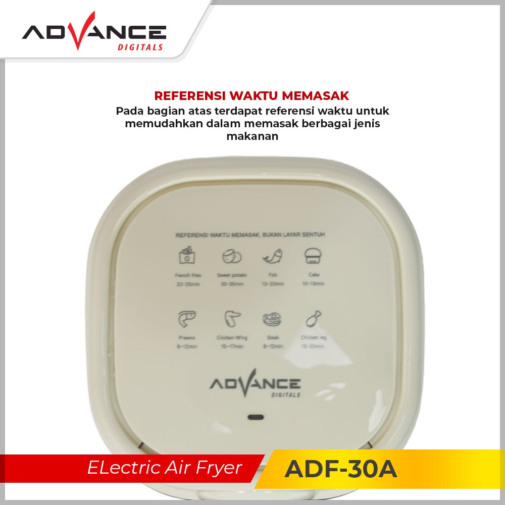 Advance Electric Air Fryer ADF-35A 600 Watt Garansi 1 Tahun