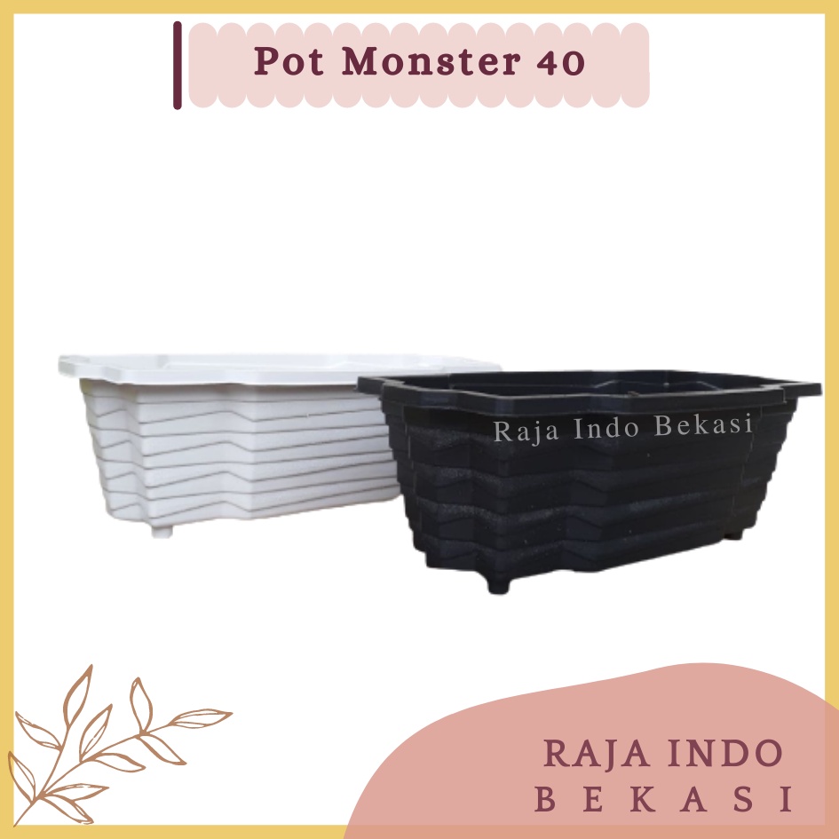 Rajaindobekasi Pot Monster 40 Putih Hitam Merah Bata By Garden Of Love Pot Panjang Plastik Putih Murah Tanaman Mirip Pot Sgp 03 05